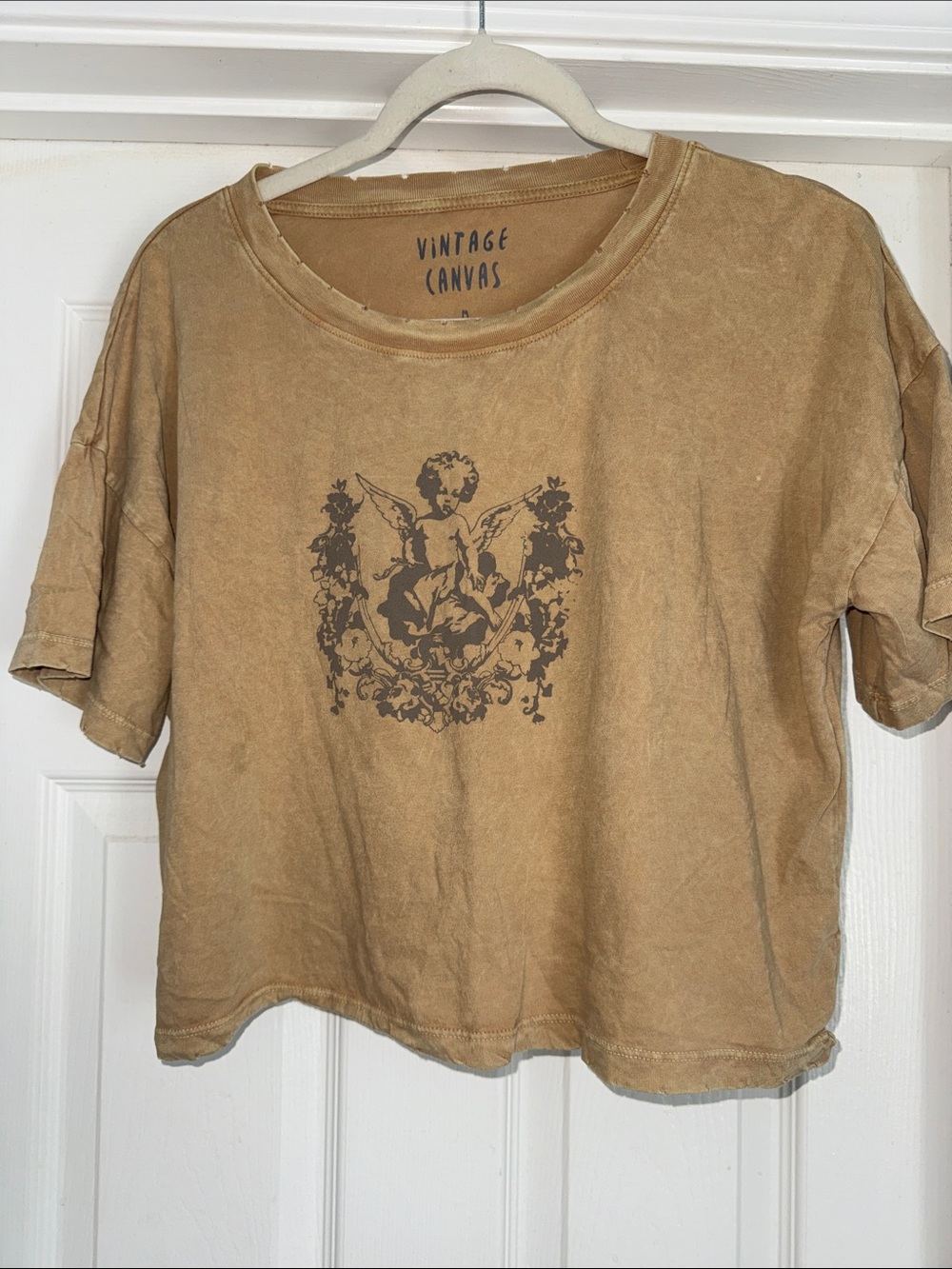 Vintage Canvas Women's Brown Graphic Crop Tee